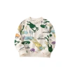 En stock malwee niña blusa otoño nuevo floral estampado europeo americano medio niño cuello redondo manga larga niños Item Picture